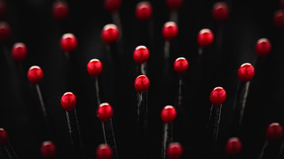 Red pins black surface christmas - carol bove free wallpaper