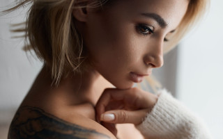 Woman tattoo arm sleeve serious - a tattoo free wallpaper for desktop