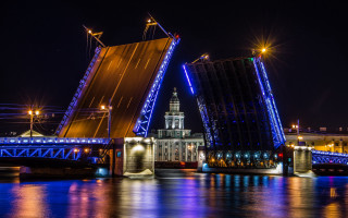Fedot sychkov bridge night cityscape - fedot sychkov free wallpaper for desktop