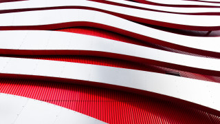 Red white building clock abstract - wavy free wallpaper