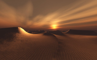 Desert sunset clouds sanddunes ocean - a sunset in the background free wallpaper