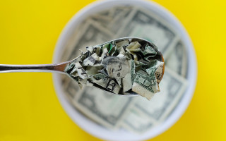 Spoon money yellow table background - a yellow wall free wallpaper for desktop