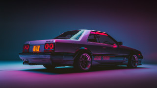 Red tail light retrowave 3d - the tail free wallpaper