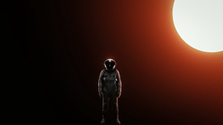 Man space suit sun eclipse - a man in a space suit free wallpaper
