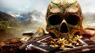 Skull gun money mountain top - a mountain top free wallpaper for desktop
