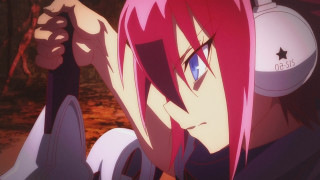 Girl pink hair headphones forest - the background and a star free wallpaper