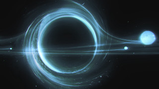 Black hole white ring blue - a black hole free wallpaper for desktop