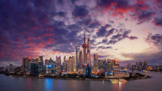 City skyline night cloudy pink - sky free wallpaper