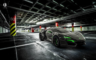 Car neon parking garage green - a parking garage free wallpaper
