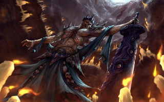 Cave lava sword moon fire - chris rahn free wallpaper