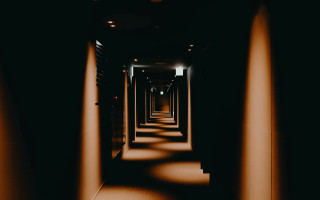 Hallway lights doors shadows light - deep shadow free wallpaper