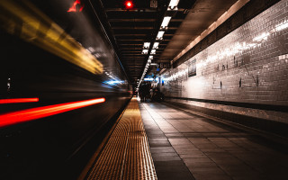 Train wall redlight motionblur tiltshift - a red light free wallpaper
