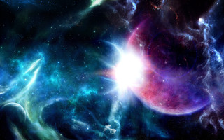 Colorful space scene star planet 3 - cosmic free wallpaper