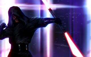 Dark suit glowing lightsaber hooded - a light saber free wallpaper