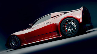 Red sports car dark room 61 - a black wall free wallpaper