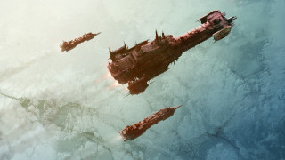 Ships icefloes ocean sky space - a group of ships free wallpaper