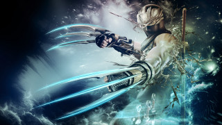 Woman bow arrows dark background - cloud and lightnings free wallpaper
