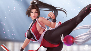 Woman kicking ball sword japanese - stanley artgerm lau free wallpaper