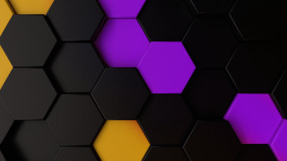 Black yellow hexagon purple pattern - hexagonal free wallpaper for desktop