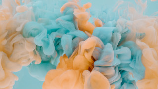 Colored ink water blue white - a white border free wallpaper