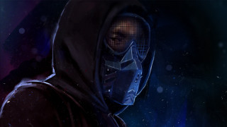 Cyberpunk man hoodie mask astronaut - a man in a hoodie free wallpaper