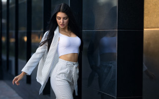 Elina karimova fashion photoshoot white - white pants free wallpaper