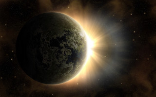 Bright sun planet space stars - star and dust free wallpaper for desktop