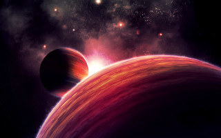 Red yellow planet star background - david free wallpaper for desktop