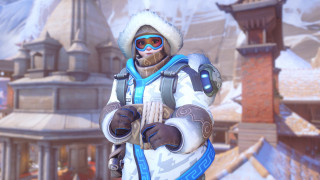 Man white outfit sunglasses architecture - a snow free wallpaper