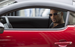 Red car man sunglasses driving - the window free wallpaper for desktop