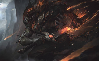 Demon forest flames sword armor - a dark forest free wallpaper for desktop