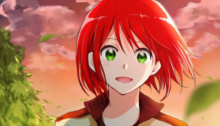 Girl red hair green eyes 5 - a cartoon free wallpaper
