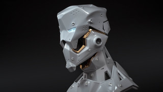 Robot afrofuturism cyberpunk mecha pilot - half robot free wallpaper