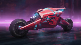 Futuristic motorcycle cyberpunk retrofuturism purple - a futuristic motorcycle free wallpaper
