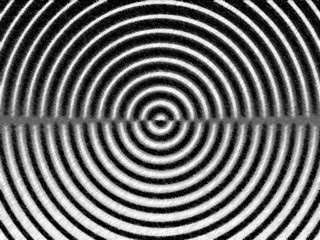 Circular object black white background 2 - bridget riley free wallpaper