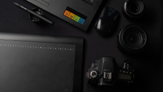 Camera laptop pen desk notepad - a pen free wallpaper