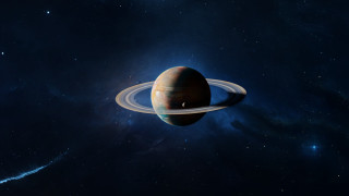 Saturn space stars blue sky 2 - free space wallpaper