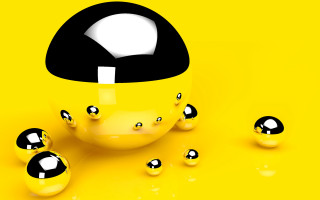 Yellow sky sunflower illusion 3d - a group of balls free wallpaper