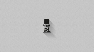 Beard top hat gray shadow - minimalist free wallpaper