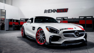 White mercedes sports car garage - the wall behind free wallpaper