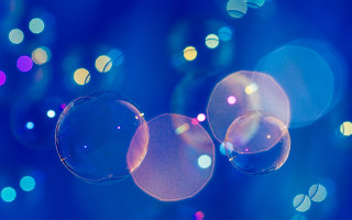 Bubbles blue background bokeh moon - a microscopic photo free wallpaper