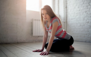 Anna hotchkis brick wall portrait - the floor in a room free wallpaper for desktop