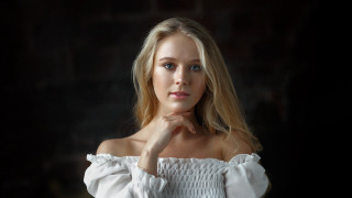 Emma geary white dress portrait - under her chin free wallpaper