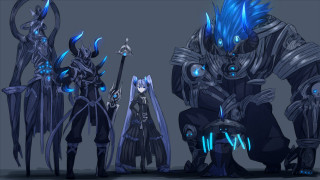 Animated characters group gray background - animated character free wallpaper