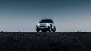 White suv hill dark sky - a white suv free wallpaper