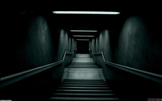 Stairway dark room ceiling light - free cyberpunk wallpaper for desktop