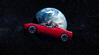 Red car earth space blue - the earth free wallpaper