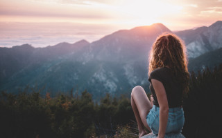 Woman mountains sunset beach denim - ada hill walker mountain free wallpaper