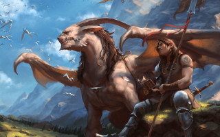 Fantasy horse rider dragon birds - clint cearley free wallpaper