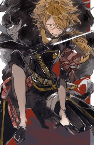 Man black outfit sword cat - a black cat free wallpaper for mobile